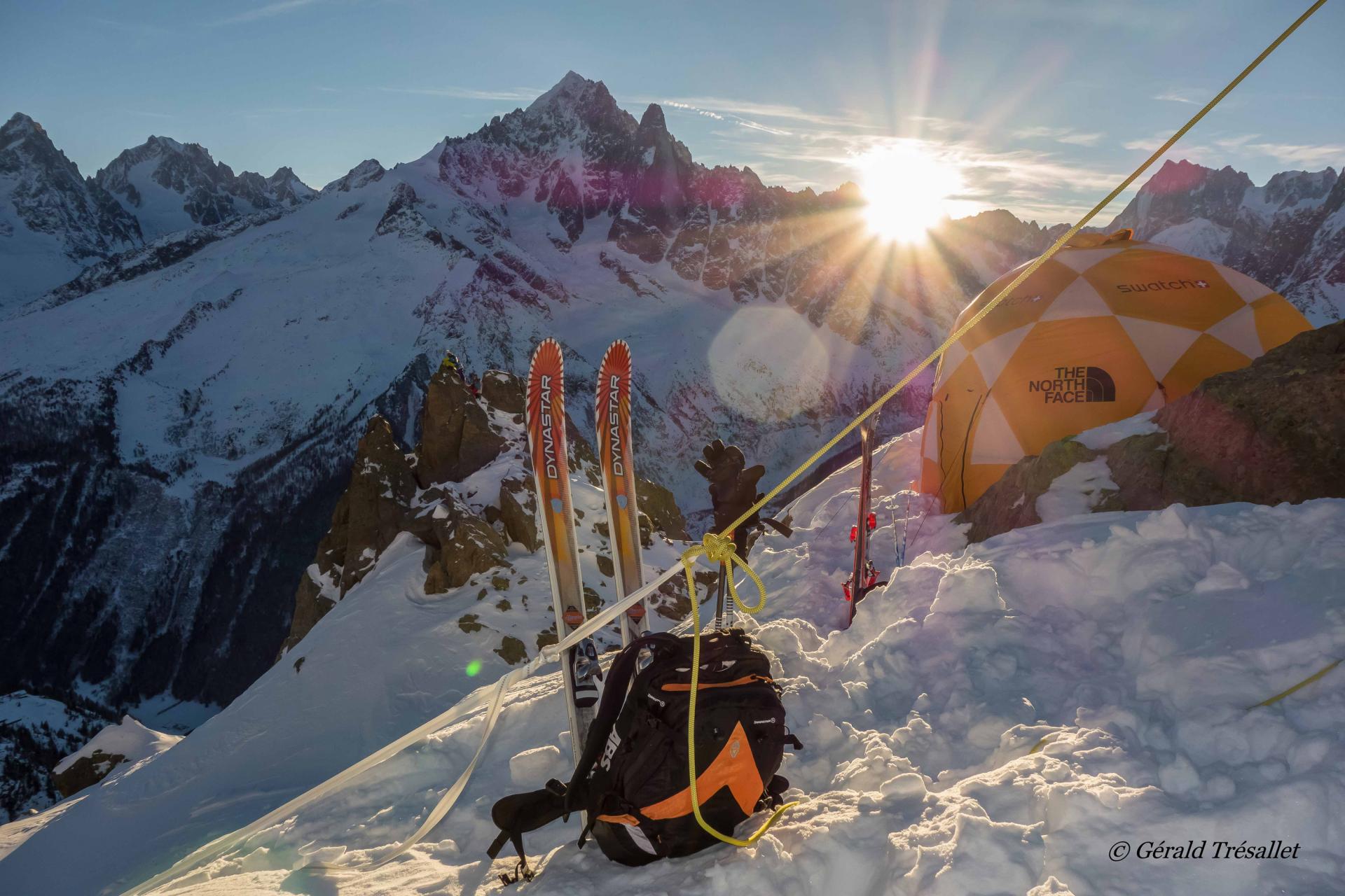 Lever de soleil au sommet de l'Aiguille Pourrie