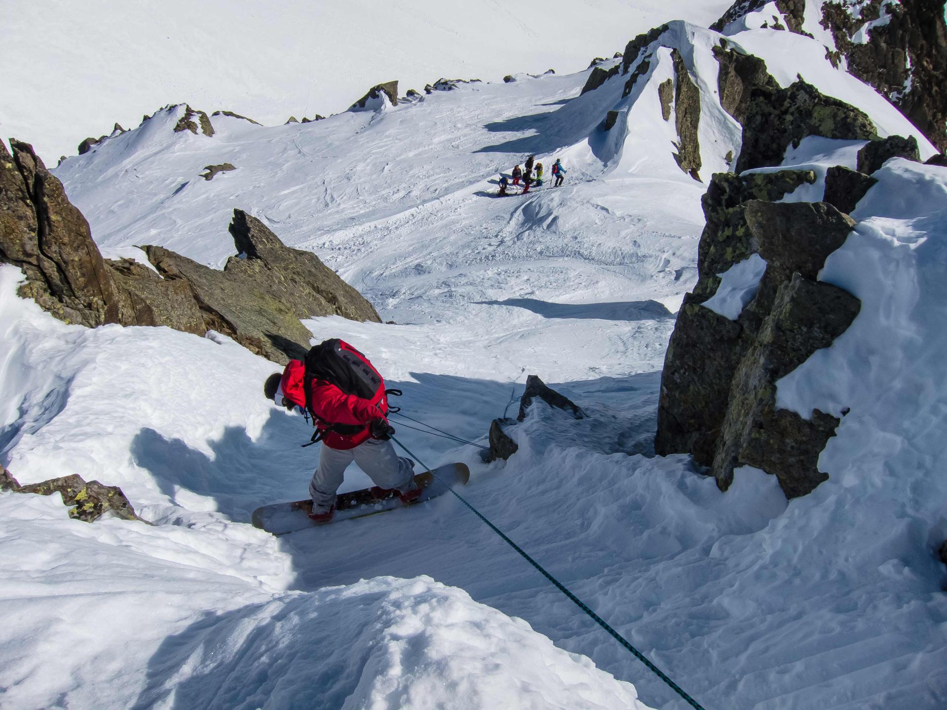 Départ (facultatif) du sommet de l'Aiguille Pourrie
