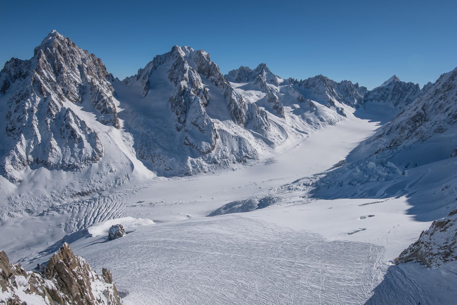 La vue sur le glacier d'Argentière
